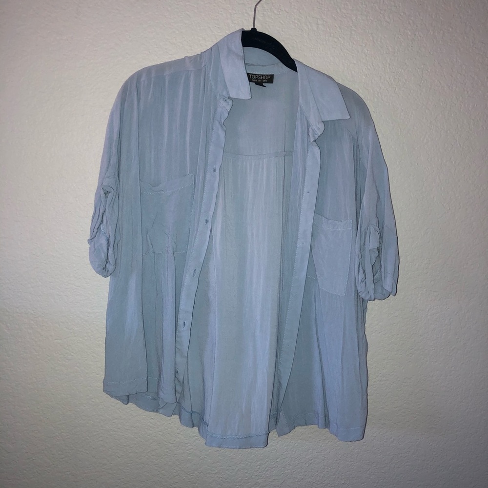 Top Shop Button Down Tee | Ice Blue | 6